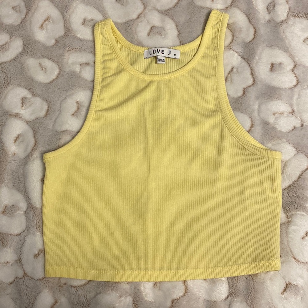 Yellow cropped Tank